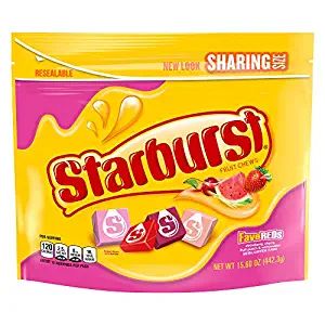 All Pink Starburst, Office Candy Bowl, Starburst Candy, Individually Wrapped Candy, Candy Stand, Fruit Chews, Pink Starburst, Pink Fruit, Chewy Candy