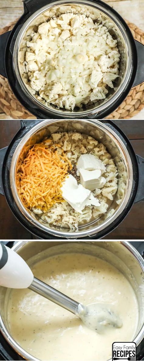 Cream Of Cauliflower Soup Instant Pot, Cauliflower Soup Recipes Instant Pot, Instant Pot Cauliflower Soup, Instant Pot Cauliflower, Instant Pot Recipes Easy, Recipes Cauliflower, Cauliflowers, Creamy Cauliflower Soup, Easy Family Recipes