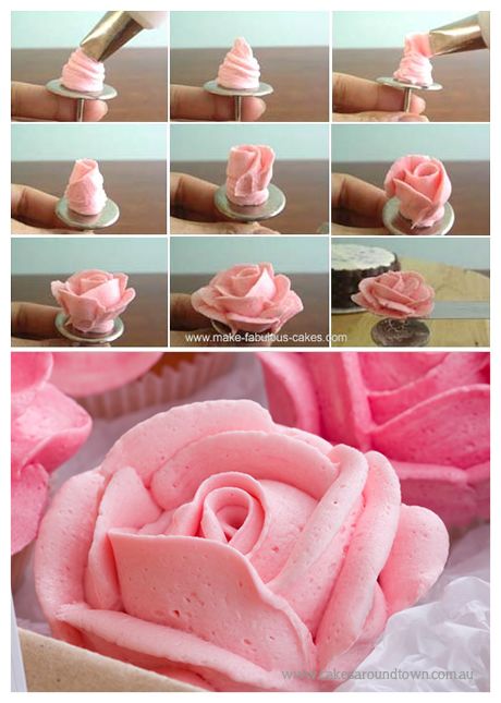 Make Cupcakes, Decorator Frosting, Buttercream Roses, Buttercream Flower Cake, Torte Cupcake, Cupcakes Decorados, Frosting Tips, Icing Tips, Cake Decorating Piping