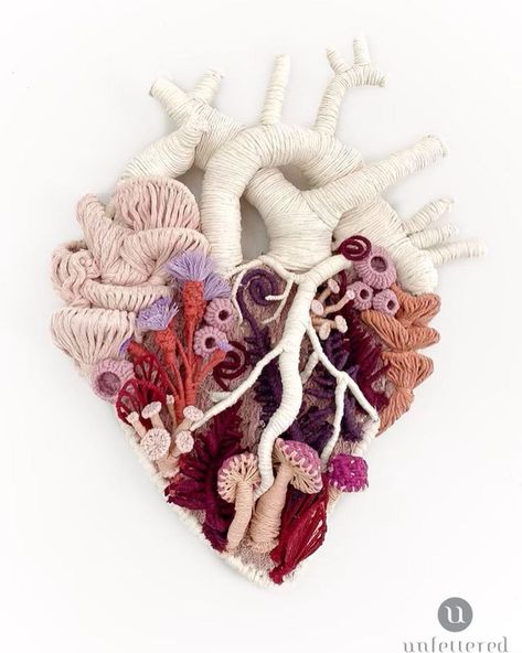 Fiber Art Sculptures Explore the Interconnectedness of Our World Textile Art Techniques, Human Organs, Human Organ, Fiber Sculpture, Textile Sculpture, Contemporary Textiles, Cycle Of Life, Human Heart, Etsy Instagram