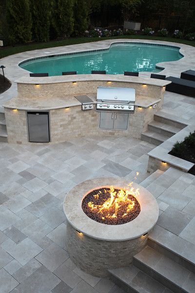 MADISON - Mediterranean Outdoor Living - brianstratton Outdoor Living Space Design, Pools Backyard Inground, Backyard Pool Landscaping, Backyard Pool Designs, Swimming Pools Backyard, Swimming Pool Designs, Dream Backyard, Backyard Patio Designs, Pool Landscaping