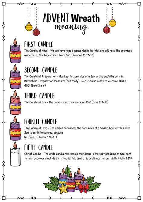 Advent Wreath Meaning for Kids Advent Wreath Meaning, Advent Worksheets, Advent Candle Readings, Catholic Advent Wreath, Advent Candles Meaning, Advent Catholic, Advent Wreath Diy, Advent Readings, Advent Crafts