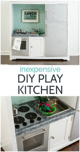 How to make an inexpensive diy play kitchen from an old entertainment center. Diy Kids Kitchen, Old Entertainment Centers, Play Kitchens, Kids Play Kitchen, Real Kitchen, Diy Play Kitchen, Entertaining Kitchen, Entertainment Center Decor, Kitchen Stove