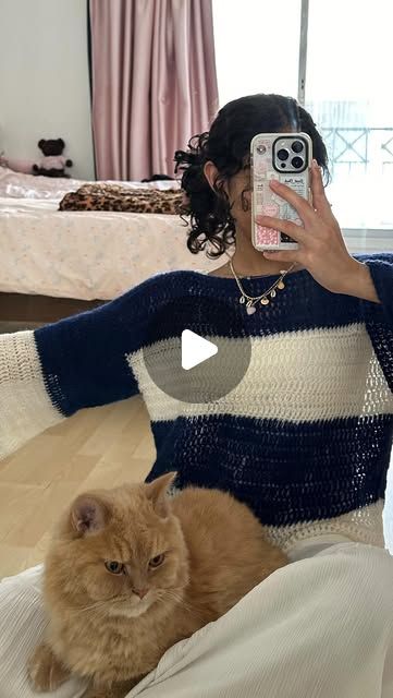 Mahum Crochet, Crochet Striped Sweater, Sweater Tutorial, Crochet Artist, My Camera Roll, Girl Gang, Artist On Instagram, My Dream, Striped Sweater