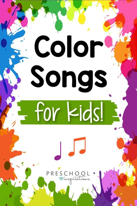 Color Songs For Toddlers, Color Songs Preschool, Preschool Color Theme, Color Lesson Plans, Preschool Rainbow, Preschool Inspirations, Songs For Preschool, Color Activities For Toddlers, Preschool Music Activities