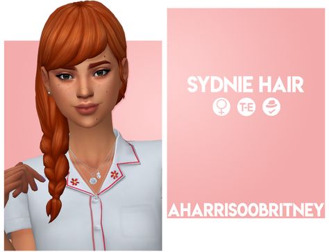 Sims 4 Cc Braids, Braid With Bangs, Disney Princess Challenge, Braided Bangs Hairstyles, Loose Side Braids, Sims 4 Decades Challenge, Two French Braids, 4 Braids, Wispy Hair