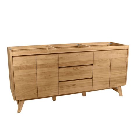 Avanity Coventry 72 Inch Natural Teak Vanity | Bellacor 72” Bathroom Vanity, 72 Inch Vanity, Teak Bathroom Vanity, Teak Bathroom, Teak Vanity, Bathroom Vanities Without Tops, Bathroom Vanity Designs, New Toilet, Vanity Design