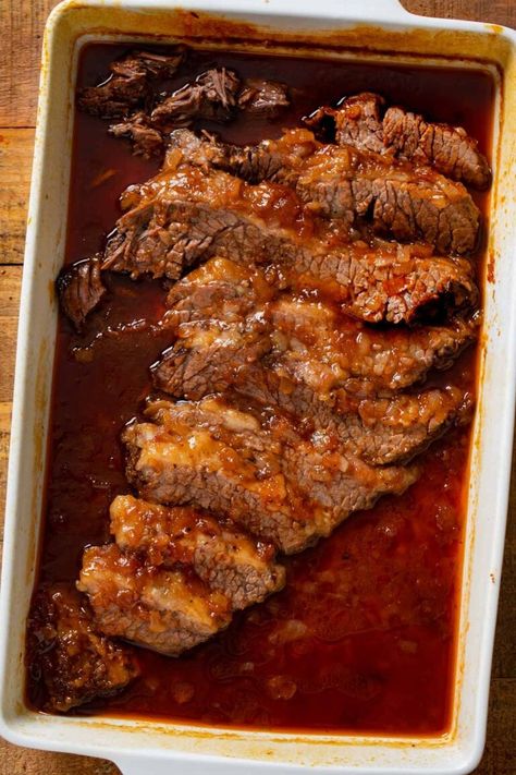 Jewish Brisket (Sweet and Sour) Recipe - Dinner, then Dessert Sweet And Sour Brisket, Jewish Brisket Recipes, Jewish Brisket, Shabbat Dinner Recipes, Sweet And Sour Recipes, Jewish Holiday Recipes, Braised Brisket, Jewish Cuisine, Kosher Cooking