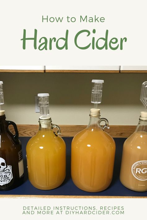 Learn to make homemade hard cider with easy to follow recipes and detailed instructions! How To Make Hard Cider, Hard Cider Recipe, Cider Alcohol, Making Hard Cider, Cider Recipes, Homemade Cider, Diy Alcohol, Alcohol Infusion, Craft Cider