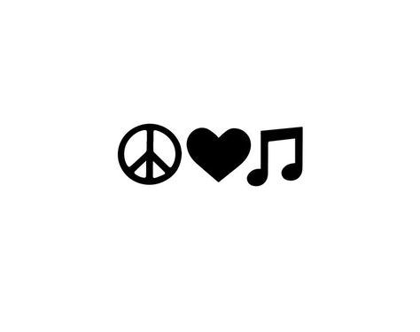 Peace Love Music Decal Love Music Tattoo, Peace Love Music, Peace Tattoos, Clear Mask, Music Tattoo, Vinyl Signs, Love Music, Hard Surface, Love Signs