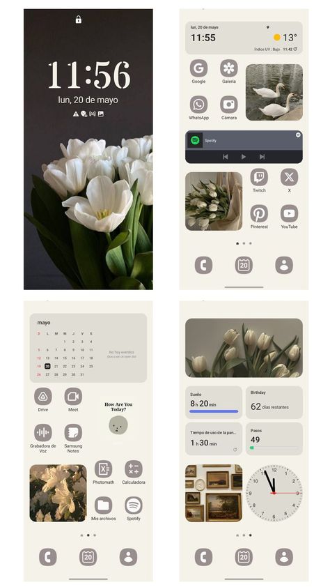 Phone Layout Ideas Android Samsung, Samsung Design Ideas, Samsung Phone Layout Ideas, Samsung Customization Ideas, Samsung Layout Ideas, Samsung Home Screen Layout, Samsung Theme Ideas, Samsung Layout Homescreen, Phone Layout Ideas Android