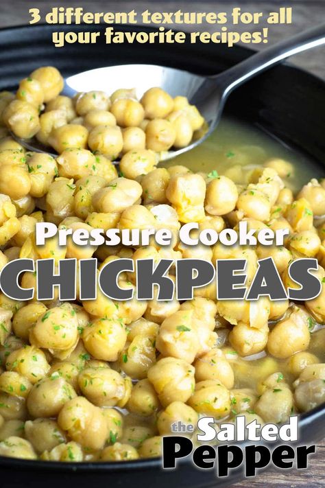 Pressure cook dried chickpeas so you control the doneness of your chickpeas! This ensures they are the perfect texture for the recipe you want to use them in! It's so easy to do and no soaking required. Gluten Free Instapot Recipes, Chickpeas In Instant Pot, Cook Dried Chickpeas, Pressure Cooker Chickpeas, Cooking Chickpeas, Instant Pot Chickpeas, Eat More Beans, Cook Chickpeas, Vegan Chickpea Recipes