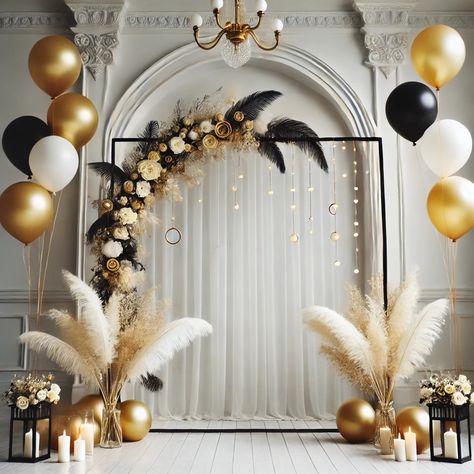 1920 Decorations Party, Gatsby Photo Booth, Great Gatsby Decorations, Gatsby Decorations, 1920s Themed Party, Gatsby Birthday Party, Masquerade Party Decorations, Gold Birthday Decorations, Art Deco Party