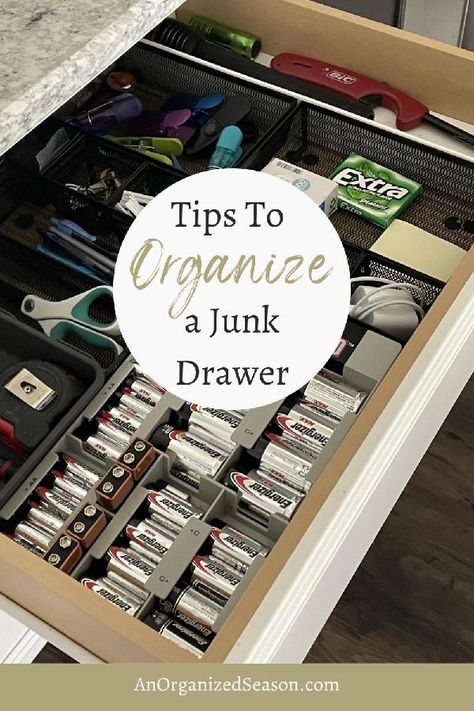 Ever felt defeated by your messy junk drawer? Look no further! Our tips will help you transform that cluttered disaster into a tidy space. With just a few simple steps, you'll have your drawer looking like new and ready to tackle life's everyday chaos. Please pin this and follow us for more home organization inspiration! Junk Drawer Organization, Junk Drawer Organizing, Organizing Challenges, Drawer Organization, Paper Clutter, Writing Utensils, Organization Inspiration, Tape Lights, Drawer Dividers