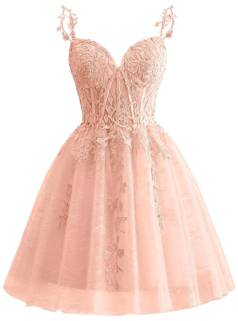 Homecoming Dresses Target, Homecoming Dress Inspo Pink, Cinderella Homecoming Dress, Rose Gold Sweet 16 Dress Short, Grade 11 Dance Dresses Short Prom, Masquerade Ball Dresses Short, Cute Dama Dresses, Havana Nights Hoco Dress, Winter Formal Dresses Knee Length