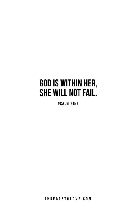 She Has God In Her She Will Not Fail, God Is Within Her, God Is Within Her She Will Not Fail, Scripture Inspiration, Christian Journals, Gods Plan Quotes, Inspiration Journal, Comforting Bible Verses, Ayat Alkitab