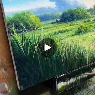 103K views · 5.2K reactions | Beautiful oil painting of hills with flowers, green fields, and a simple path in the background ❤ #painting #oilpainting #art | By Mural das ArtesFacebook Hills With Flowers, Grass Painting, Background Painting, Beautiful Oil Paintings, Flowers Green, Art Ideas, Oil Painting, Mural, Paint