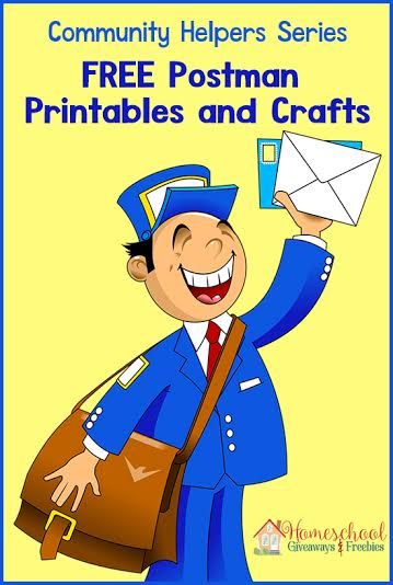 Community Helper Series: Postman Printables and Crafts Neighborhood Helpers Preschool, Postman Craft Preschool, Free Post Office Play Printables, Free Post Office Printables, Post Office Dramatic Play Free Printable, Mailman Crafts Preschool, Community Helpers Mailman, Mailman Crafts, Post Office Activities