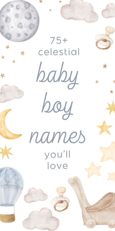 Choosing the *right* name out of a sea of baby names is NO easy feat - that's why I've hand-picked this super cute list of unique baby names for boys to inspire you! If you love celestial baby names, then you are going to swoon over these cool baby names for boys - from baby names meaning star to boy names meaning moon and so many other neat boy name ideas - these rare baby names are a MUST-SEE! Names Inspired By Space, Names Meaning Moon, S Boy Names, Unique Baby Names For Boys, Boy Names Meaning, Celestial Baby Names, Baby Names Meaning, Boys Names Rare