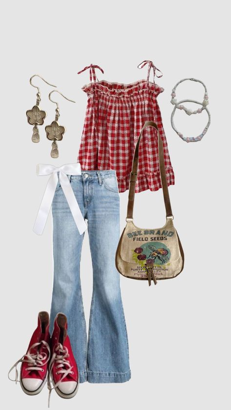 #coquette #beabadoobee #outfit #inspiration #red #farmgirl #farmersmarket #aesthetic Beabadoobee Outfits, Aesthetic Shuffles, Farm Clothes, Lace Outfit, Americana Fashion, Red Outfit, Concert Outfit, Your Aesthetic, Beautiful Outfits