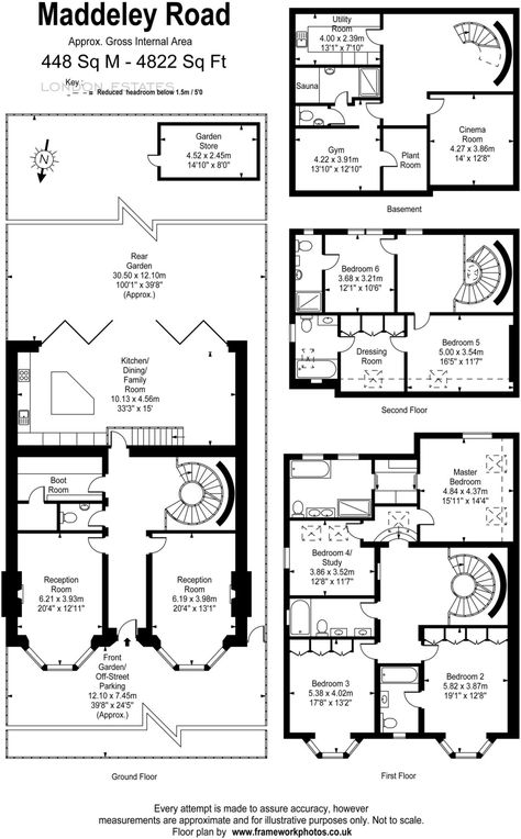 London Townhouse Floorplan, Townhouse Floorplan, Large Floor Plans, Ideal House, London Townhouse, Building Plans House, Holland Park, Building Plan, Town House