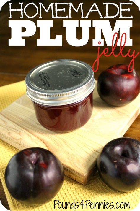 How to make homemade jelly. Get all the tips and tricks to make homemade jelly. This is an easy to follow recipe anyone can make. Plum Jelly Recipe, Saute Vegetables, Flavored Butters, Plum Juice, Jelly Fruit, Easy Canning, Plum Recipes, Canning Jam, Homemade Jelly