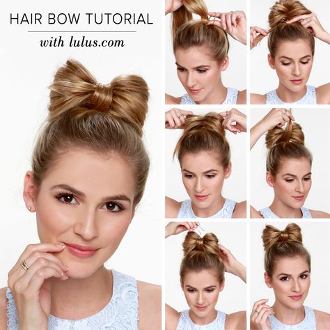 There just might be a new beau in your life when you try out this adorable Hair Bow Tutorial! Find the full tutorial on the LuLu*s blog now! Hairstyles With Bows, Girl Hair Dos, Kid Hair, Sophisticated Hairstyles, Hair Bow Tutorial, Wacky Hair Days, Wacky Hair, Bow Hairstyle, Crazy Hair Day At School