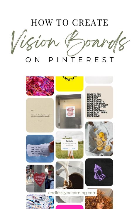 Create A Vision Board On Pinterest, How To Make A Pinterest Vision Board, Digital Vision Board Ideas Aesthetic, Create Vision Board On Pinterest, Virtual Vision Board Ideas, Pinterest Vision Board Examples, Digital Vision Board Examples, Digital Vision Board Ideas, Digital Vision Board 2024