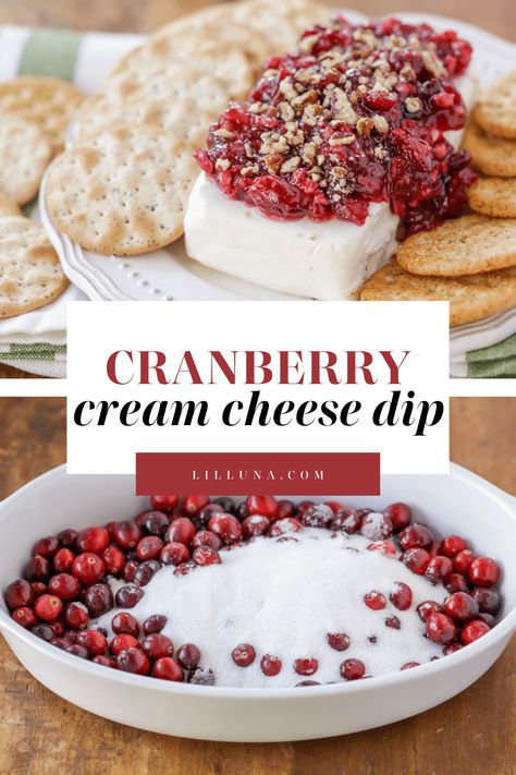 Zesty cranberry cream cheese dip has the perfect zing-to-cream ratio and is sure to be a favorite seasonal appetizer! #cranberrycreamcheesedip #cranberry #creamcheese #dip Cream Cheese And Nuts Dip, Cranberry Dip Cream Cheese, Holiday Party Meals, Cranberry Cream Cheese Spread, Christmas Food Traditions, Artichoke Cups, Cranberry Cream Cheese Dip, Cranberry Dip, Unique Diy Crafts