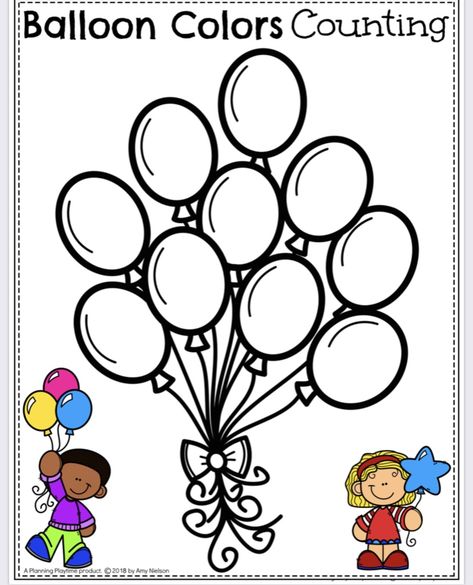 Girl Holding Balloons, Nursery Worksheets, Reward Chart Kids, Math Activities Preschool, Cartoon Coloring Pages, Color Worksheets, Worksheets For Kids, Coloring Pictures, The Balloon