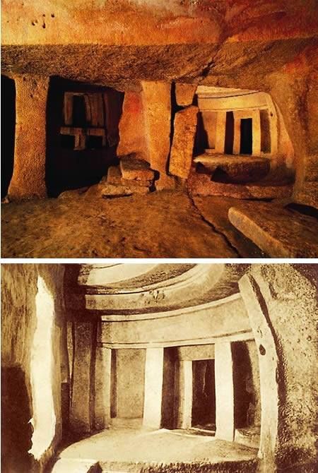 Hypogeum of Hal-Saflieni (Paola, Malta) ~ This is a subterranean structure dating to the Saflieni phase in Maltese prehistory. Thought to be originally a sanctuary, it became a necropolis in prehistoric times. Hal Saflieni Hypogeum is a cultural property of exceptional prehistoric value and it is the only known example of a subterranean structure of the Bronze Age Ancient Cave Art, Ancient Underground City, Ruins Of Hampi, Inca Ruins, Peru Ancient Ruins, Malta Travel, Underground Cities, Ancient Buildings, Travel Channel