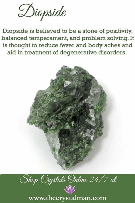 Diopside Meaning, Crystal Notes, Crystal Healing Chart, Wholesale Crystals, Crystals Healing Properties, Raw Crystals, Spiritual Crystals, Crystal Therapy, Crystal Healing Stones