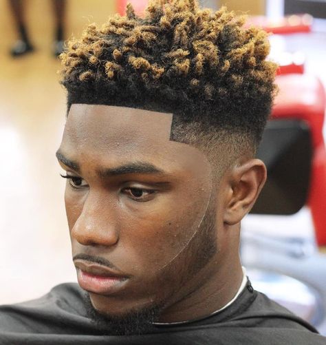 Black High Top Fade High Top Fade Haircut, Top Fade Haircut, Mens Dreadlock Styles, Black Haircut Styles, Hair Sponge, Undercut Haircut, Curly Hair Fade, Black Men Haircuts, Long Hair On Top