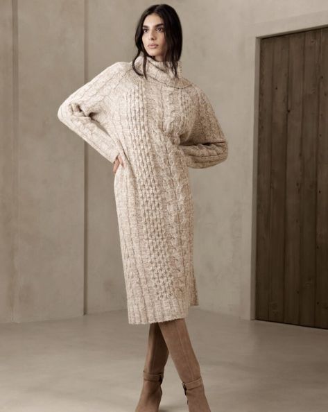 Five Sweater Dresses You Need To Check Right Now - Sweater Dress Outfit Work, Beige Sweater Dress Outfit, Sweater Dress Outfit Winter, Winter Sweater Dress, Fuzzy Sweater Dress, 2024 Clothes, Maxi Sweater Dress, Cable Sweater Dress, Mexico Fashion