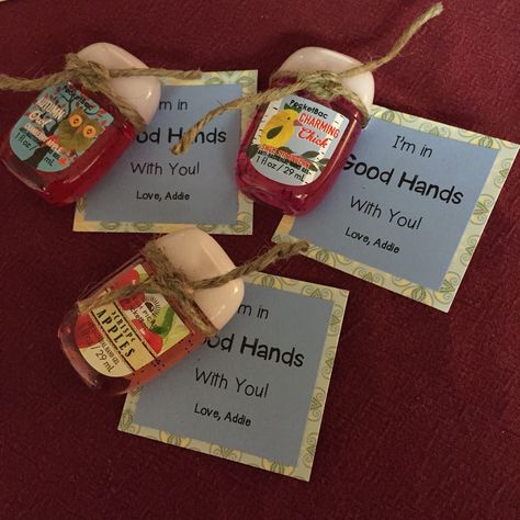 Staff Giveaway Ideas, Hand Sanitizer Marketing Ideas, Sunday School Teacher Appreciation Gifts, Hand Sanitizer Gift Ideas, Dsp Week, Sunday School Teacher Appreciation, Church Gifts Ideas, Sunday School Teacher Gifts, Baptism Invitation For Boys