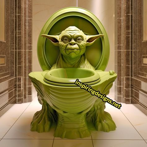 These Star Wars Toilets Will Help You Channel The Force When Nature Calls! – Inspiring Designs Star Wars House, Odd Furniture, Cool Toilets, Skull Furniture, Star Wars Bed, Green Leather Sofa, Man Cave Bathroom, Magical House, Fantasy Furniture