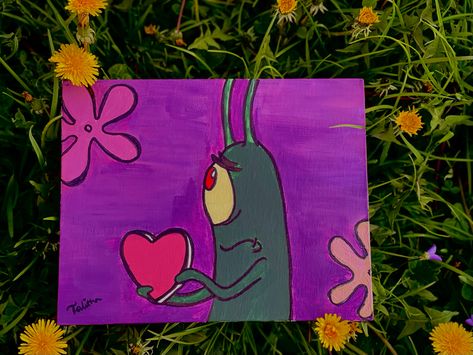 Sad plankton from SpongeBob Plankton Spongebob, Sponge Painting, Inspiration Painting, Easy Canvas, Easy Canvas Art, Cartoon Painting, Easy Canvas Painting, Art Inspiration Painting, Painting & Drawing