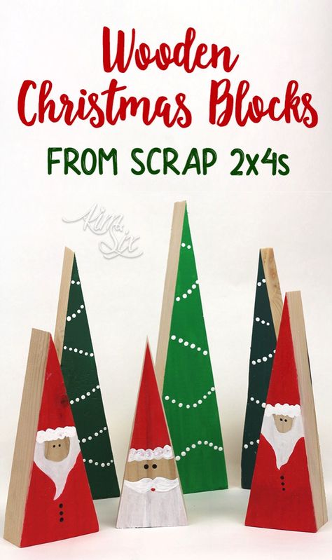 Wooden Trees, Christmas Blocks, Wooden Christmas Crafts, Trees Christmas, Christmas Wood Crafts, Wooden Christmas Trees, Wooden Christmas, Christmas Paintings, Christmas Wood