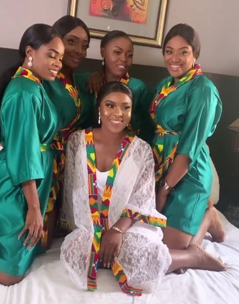 Ankara Bridal Shower Robes, Bridal Shower Pictures, Shower Dress For Bride, African Bridesmaids, Womens Bridesmaid Dresses, African Bridal Dress, Formal Bridesmaids Dresses, African Traditional Wedding Dress, Bridal Shower Photos