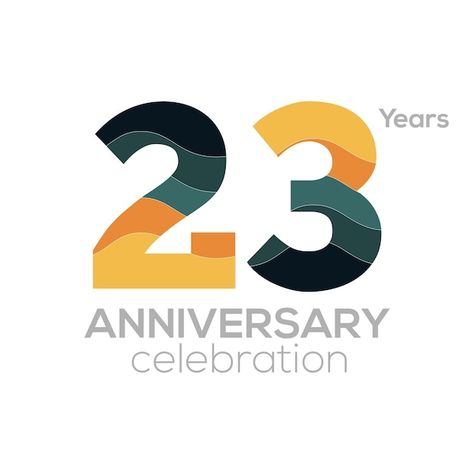 23rd anniversary logo design, number 23 ... | Premium Vector #Freepik #vector #jubilee #year #year-anniversary #anniversary-logo Anniversary Logo Design, 23 Number, Evolution Design, 23rd Anniversary, 3 Year Anniversary, Minimalist Color, Work Anniversary, 5 Year Anniversary, Anniversary Logo