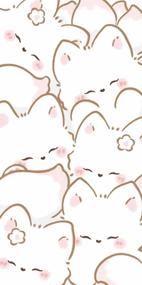 Cutesy Wallpaper Iphone, Cute Wallpapers Bunny, Cute Backgrounds Landscape, Axolotl Wallpaper Iphone, Bunny Wallpaper Desktop, Cute Wallpapers Cat, Cuties Wallpaper, Cute Astethic, Kawaii Phone Wallpaper