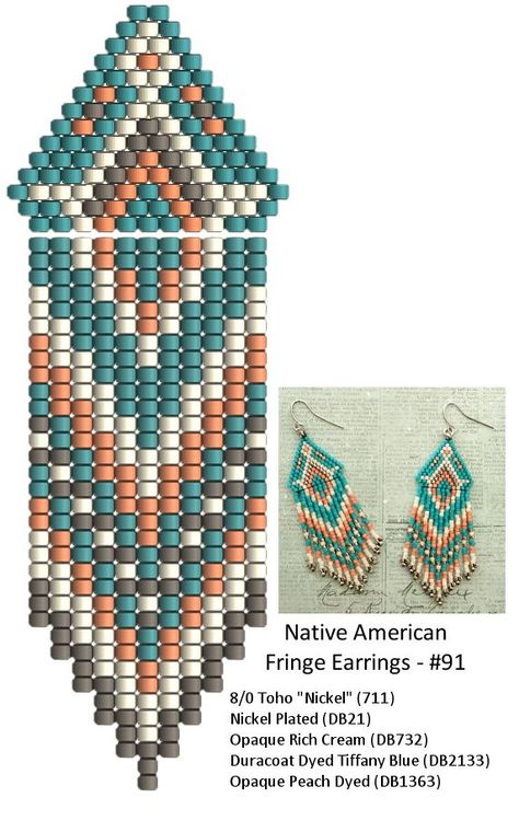 Seed Bead Jewelry Patterns, Beaded Earrings Native, Motifs Perler, Beaded Earrings Tutorials, Beaded Earrings Diy, Brick Stitch Earrings, Seed Bead Patterns, Seed Bead Tutorial, Beaded Earrings Patterns