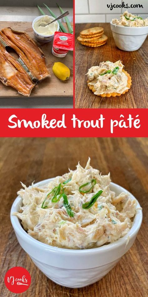 vj cooks smoked trout pate Trout Pate, Smoked Trout Pate, Smoked Trout Dip, Smoked Trout Recipe, Smoked Fish Dip, Vj Cooks, Pate Recipes, Trout Recipes, Smoked Salmon Recipes