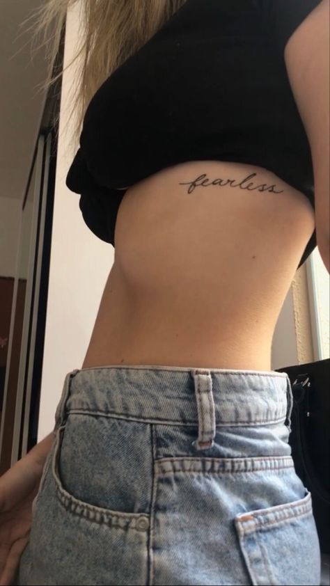 Waist Tattoos For Women Side, Girl Rib Tattoos, Fearless Tattoo, Alas Tattoo, Tattoos On Side Ribs, Maching Tattoos, Rib Tattoos For Women, Waist Tattoos, Taylor Swift Tattoo