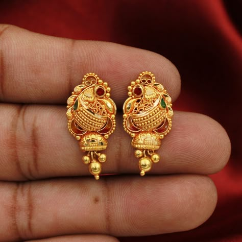 Excited to share the latest addition to my #etsy shop: Peacock 22k Gold Stud Jhumki Earrings , Handmade Yellow gold earrings for women, #vintage antique design indian gold #earrings #jewelry https://etsy.me/3l5HWoF #yellow #birthday #christmas #people #men #gold 5 Grams Gold Earrings Indian, Small Earrings Gold Indian Latest, 22k Gold Earrings New Design, 4grams Gold Earrings With Price, 4 Grams Gold Ear Rings Latest Design, 5 Grams Gold Earrings Designs, Peacock Earrings Indian Gold, 6 Grams Gold Earrings, Gold Earrings Designs Indian