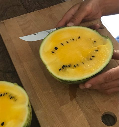 Yellow Watermelon Aesthetic, Watermelon Aesthetic, Yellow Watermelon, Recipes Summer, Summer Watermelon, Yellow Aesthetic, Summer Solstice, Avocado Egg, Melon