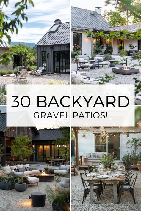 Upgrade your outdoor living with these affordable gravel patio ideas. Whether your backyard is small or large, create a cozy retreat without breaking the bank. River Rock Paver Patio Ideas, Pebble Patio Ideas Backyards, Gravel Deck Ideas, Small Pea Gravel Patio Ideas, Concrete And Gravel Patio, Brick And Pea Gravel Patio, Garden Seating Area Ideas Gravel Patio, Gravel Grilling Area, Small Outdoor Spaces Backyards