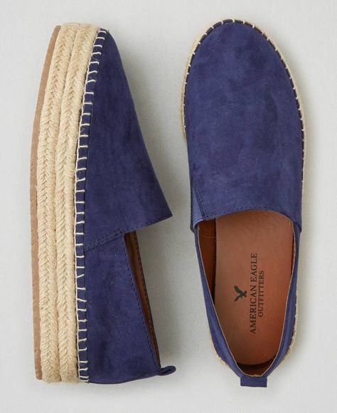 AEO Flatform Flats, Women's, Navy Blue Blue Espadrilles, Espadrilles Shoes, Woven Shoes, Cute Sandals, Shoe Style, Womens High Heels, Flat Shoes, Cute Shoes, Summer Shoes