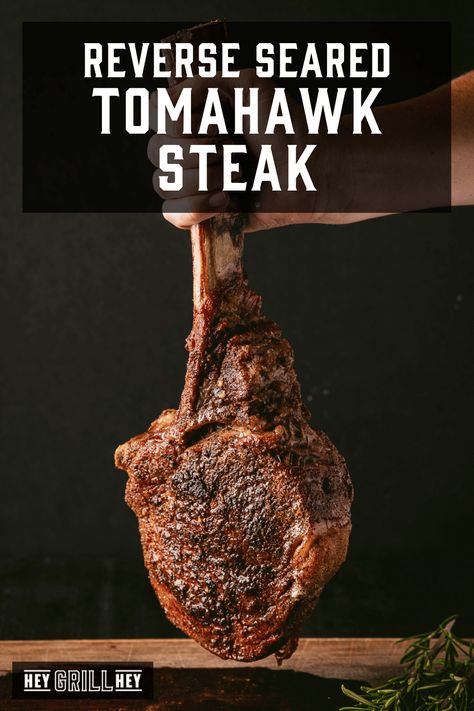 Perfect Reverse Seared Tomahawk Steak - Hey Grill, Hey Cooking Tomahawk Steak, Oven Tomahawk Steak, Tomahawk Steak Recipe Smoker, Tomahawk Steak Recipe Grill Reverse Sear, Reverse Sear Tomahawk Steak In Oven, Tomahawk Steak Oven, Tomahawk Steak Recipe Grill, Reverse Sear Tomahawk Steak, Smoked Tomahawk Steak