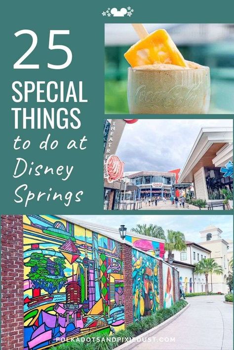 25 special things to do at Disney Springs, Walt Disney World in Orlando Florida, from the Art Walk to the best shopping, restaurants and live music. Here are all the BEST things to do at Disney Springs, when you're in Orlando, whether or not you're going to Disney. Planet Hollywood Disney Springs, Disney Springs Pictures, Orlando Florida Things To Do, Disney Springs Food, Disney Springs Restaurants, Disney Springs Orlando, Going To Disney, Disney Florida, Shopping Food